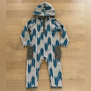Tea Collection Blue and Gray Baby Romper